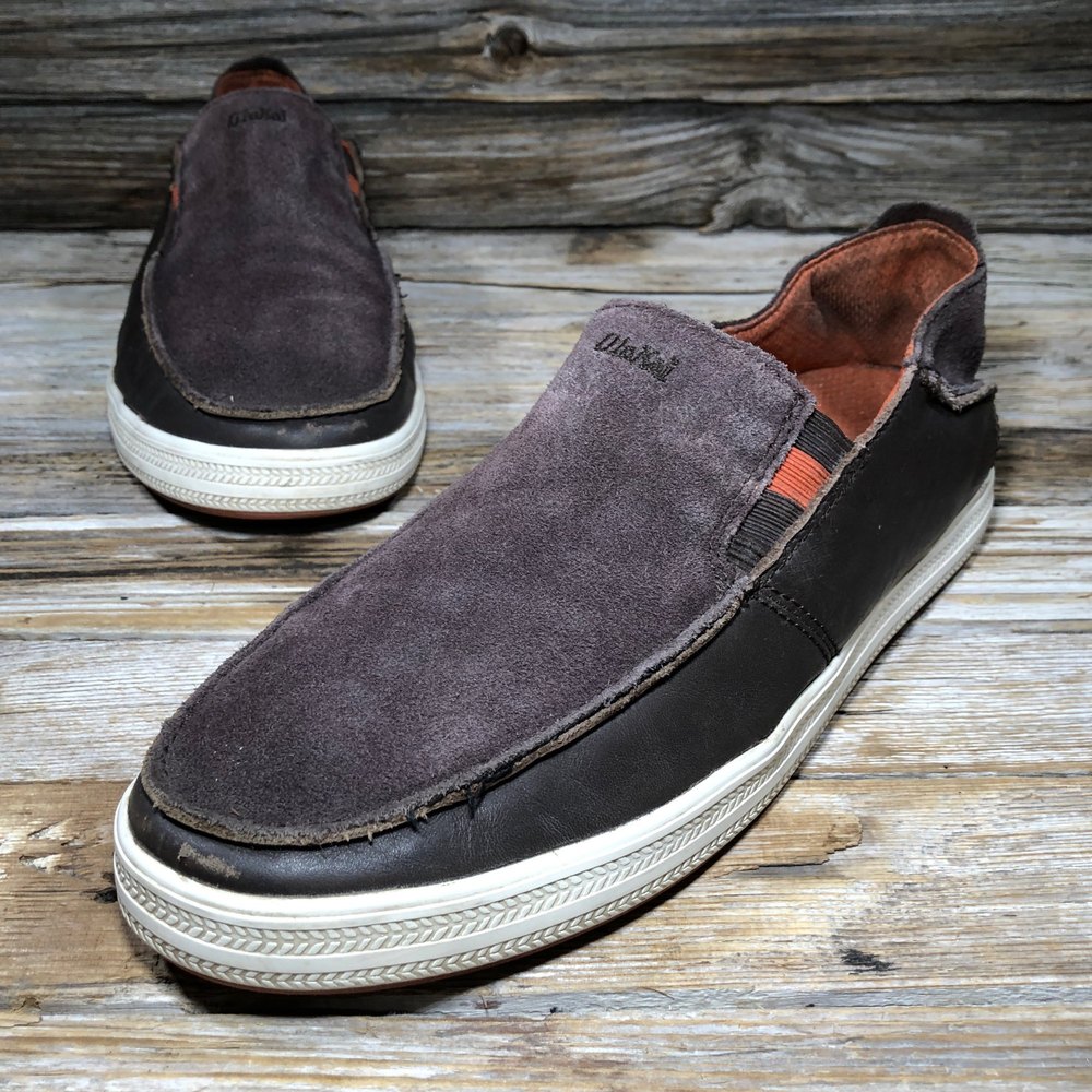 Olukai Pahono Leather Slip On Loafers Men US 8.5, UK 41.5